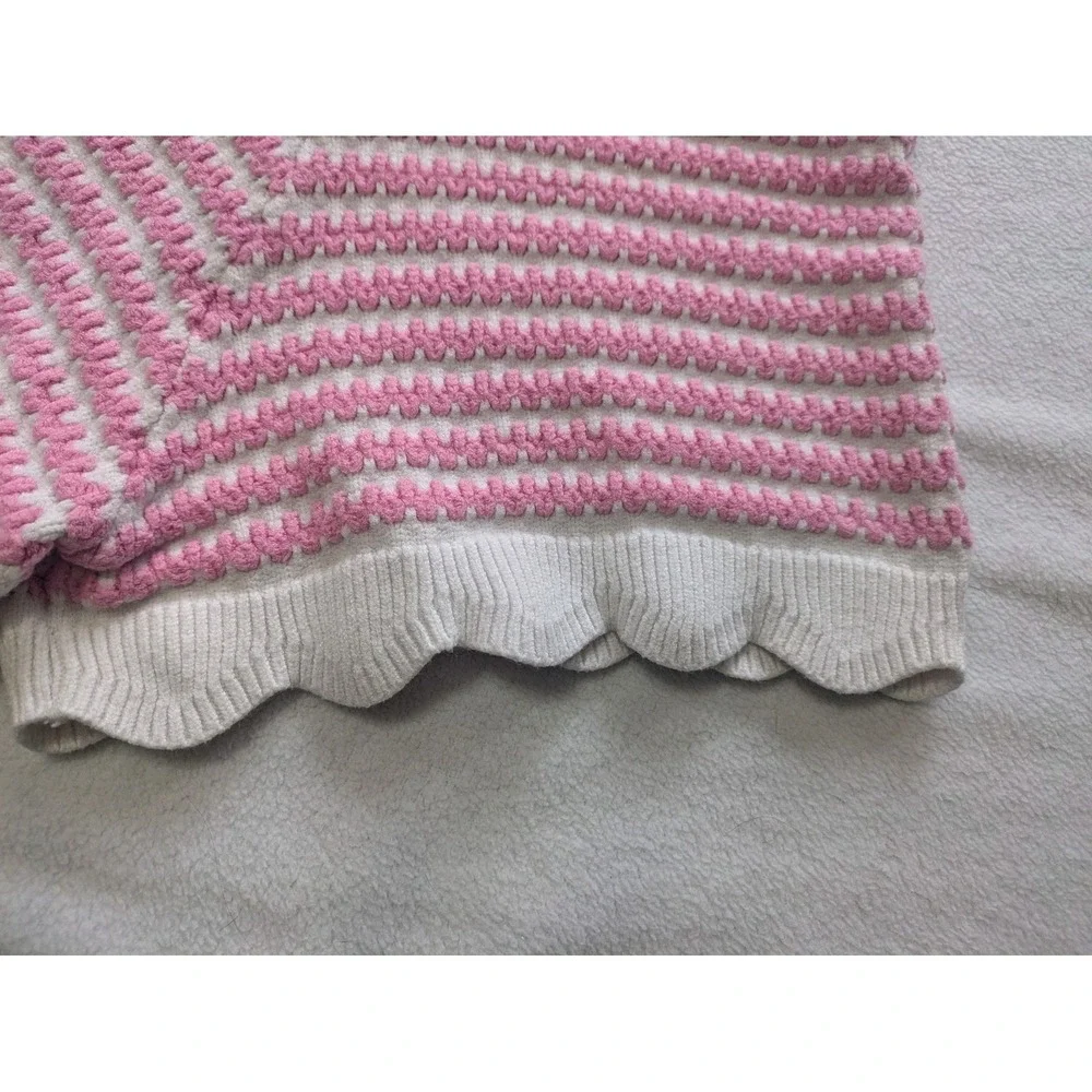 Yllw Crochet Shorts Pink White Large Boho Festival Grandma Scallop‎